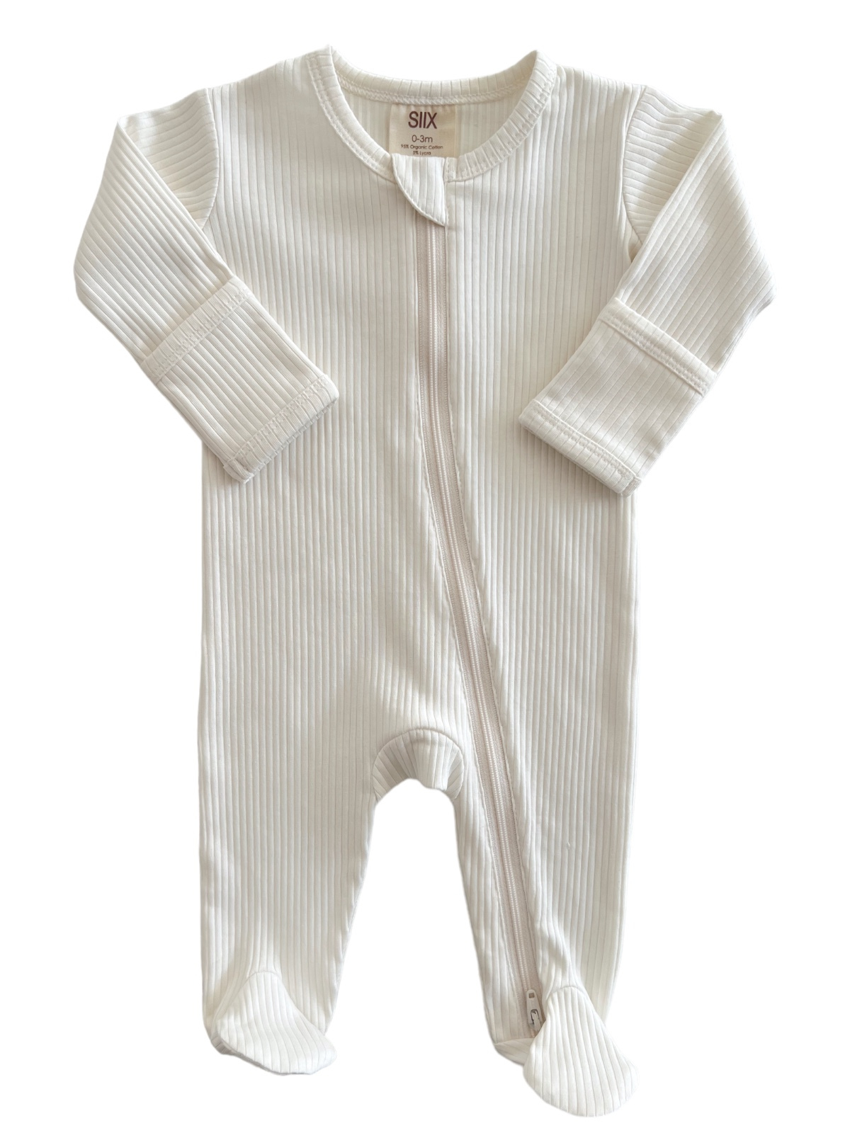 Organic Ivory Zip Footie
