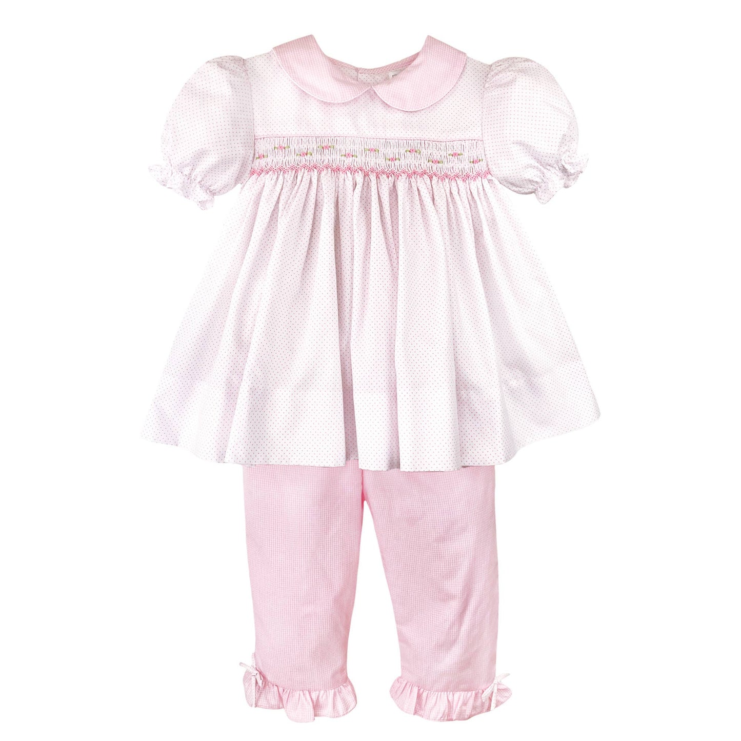 Pink Dot Smocked Set