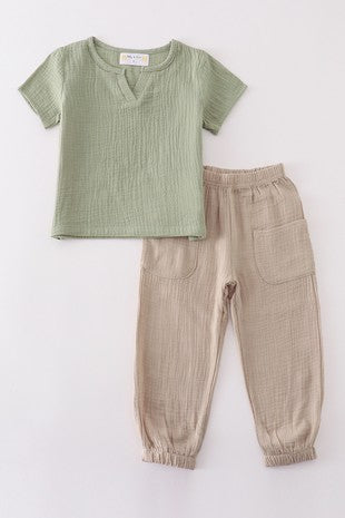Sage Muslin Set