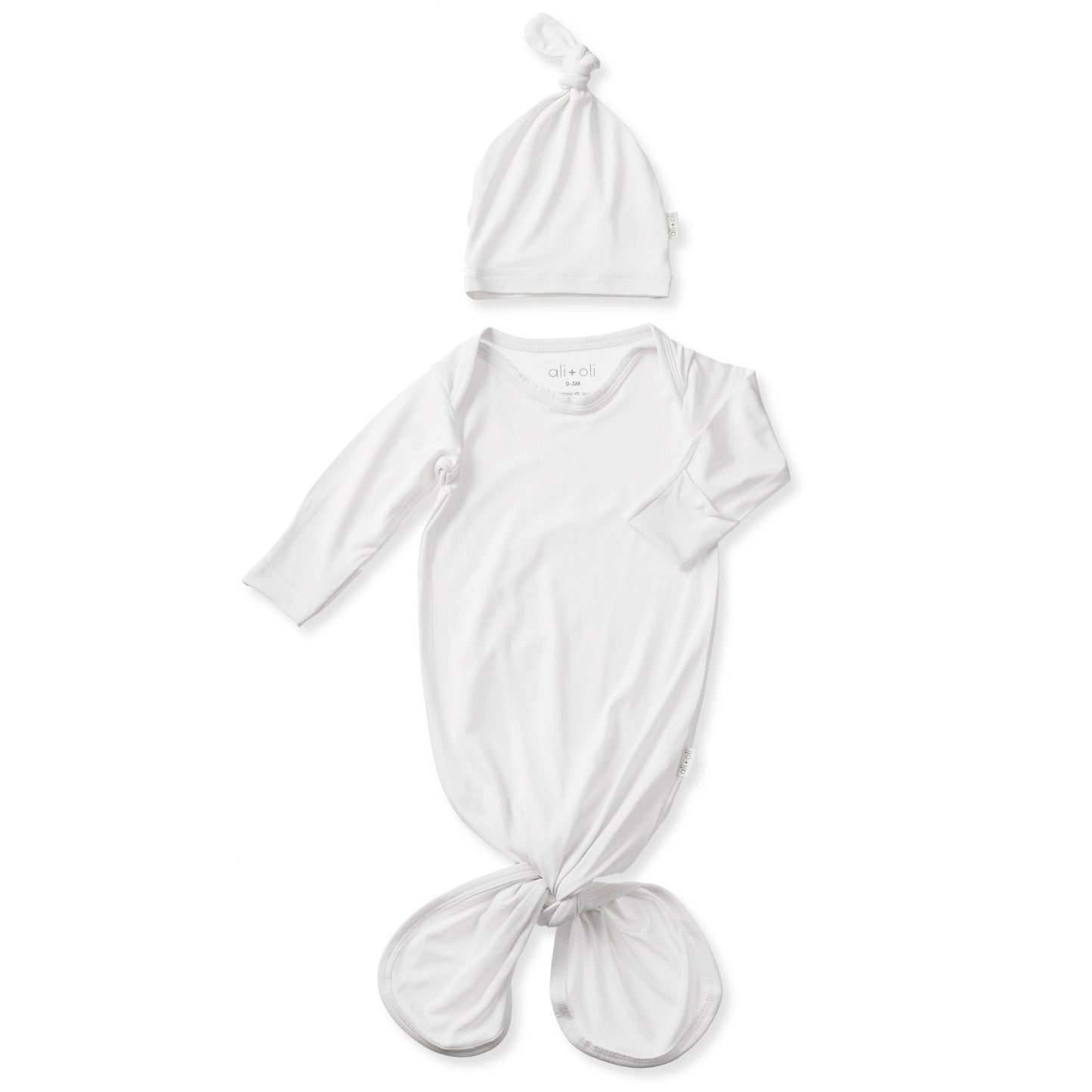 Bamboo Knotted Baby Gown & Beanie