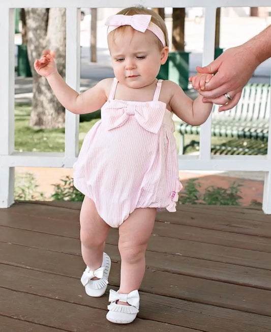 Baby Girls Pink Bow Bubble
