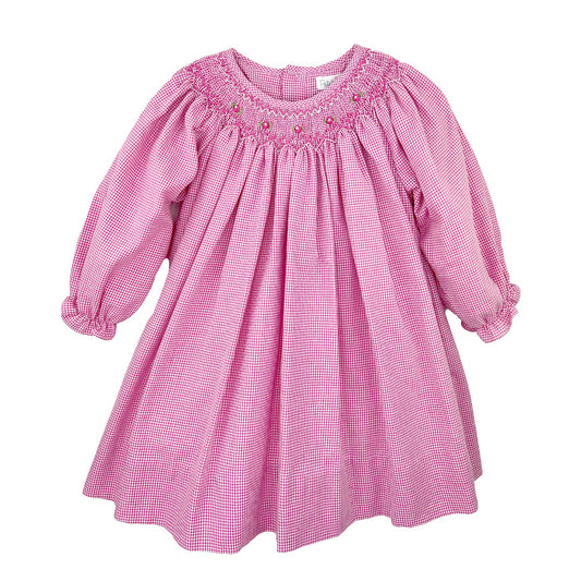 Rose Smocked Long Sleeve Dress