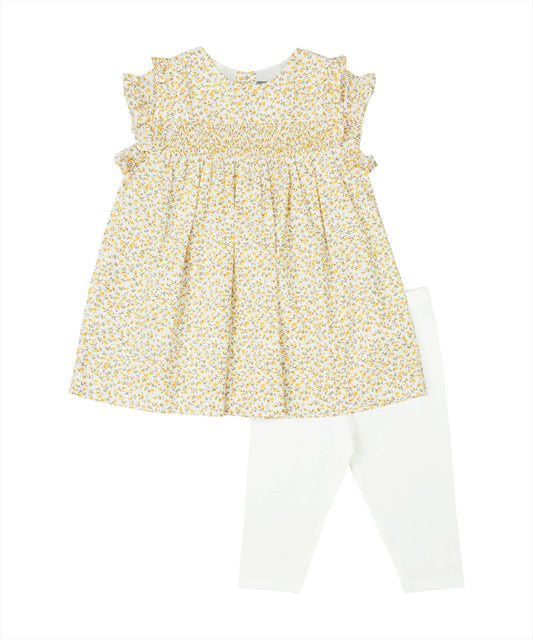 Yellow Floral Tunic & Leggings