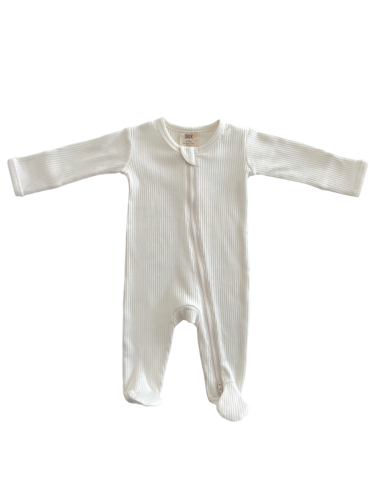 Organic Ivory Zip Footie