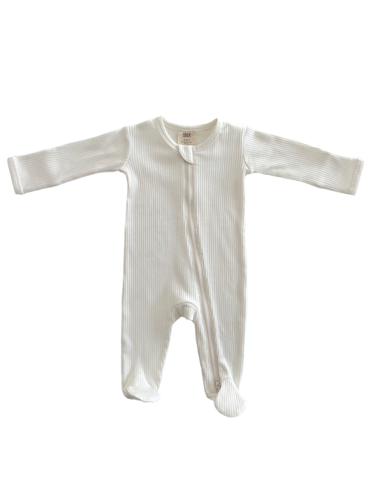 Organic Ivory Zip Footie