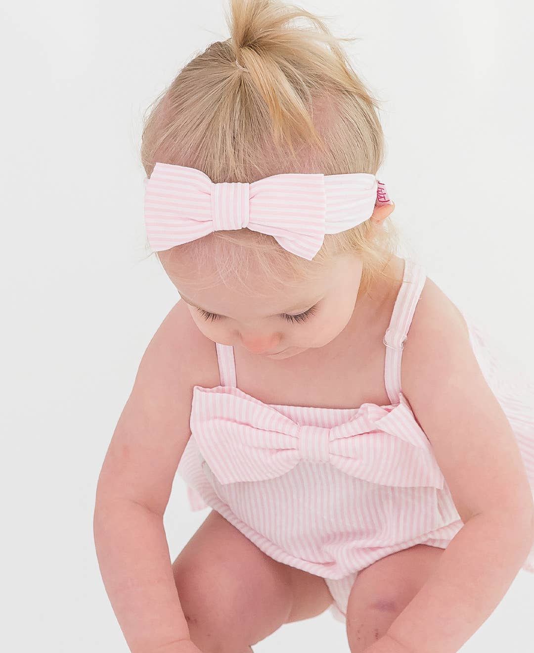 Baby Girls Pink Bow Bubble